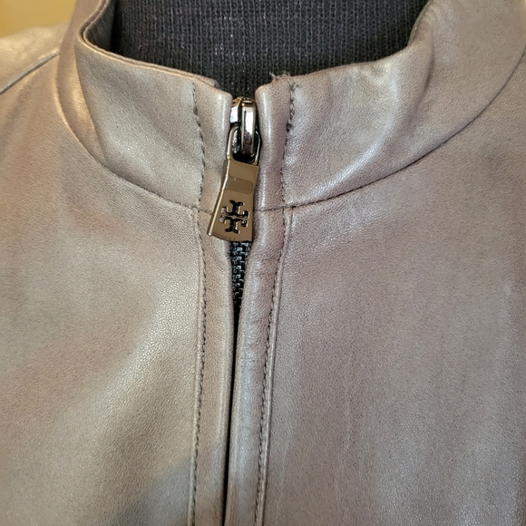 Tory Burch grey leather jacket - Picture 5 of 8